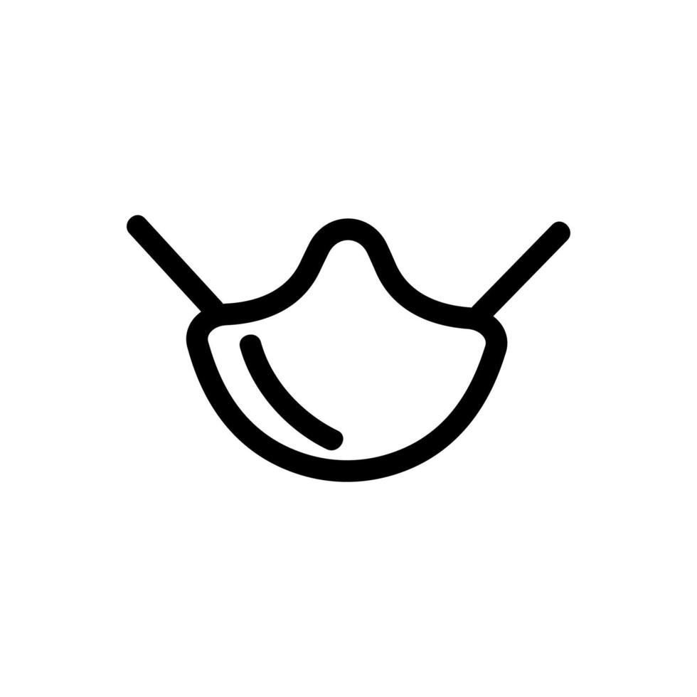 masker op het gezicht van de pictogramvector. geïsoleerde contour symbool illustratie vector