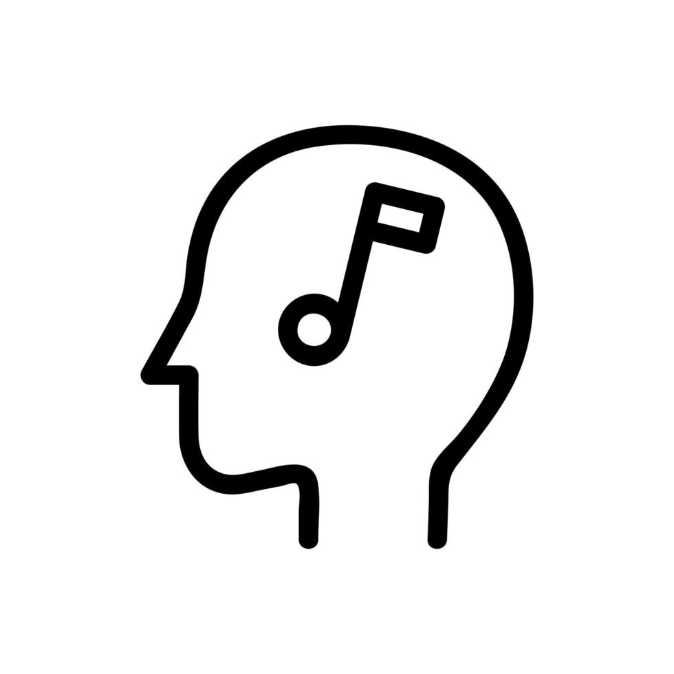 muziek hoofd pictogram vector. geïsoleerde contour symbool illustratie vector