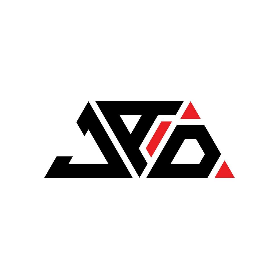 jad driehoek brief logo ontwerp met driehoekige vorm. jad driehoek logo ontwerp monogram. jad driehoek vector logo sjabloon met rode kleur. jad driehoekig logo eenvoudig, elegant en luxueus logo. jad
