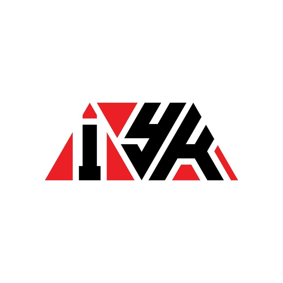iyk driehoek brief logo ontwerp met driehoekige vorm. iyk driehoek logo ontwerp monogram. iyk driehoek vector logo sjabloon met rode kleur. iyk driehoekig logo eenvoudig, elegant en luxueus logo. iyk