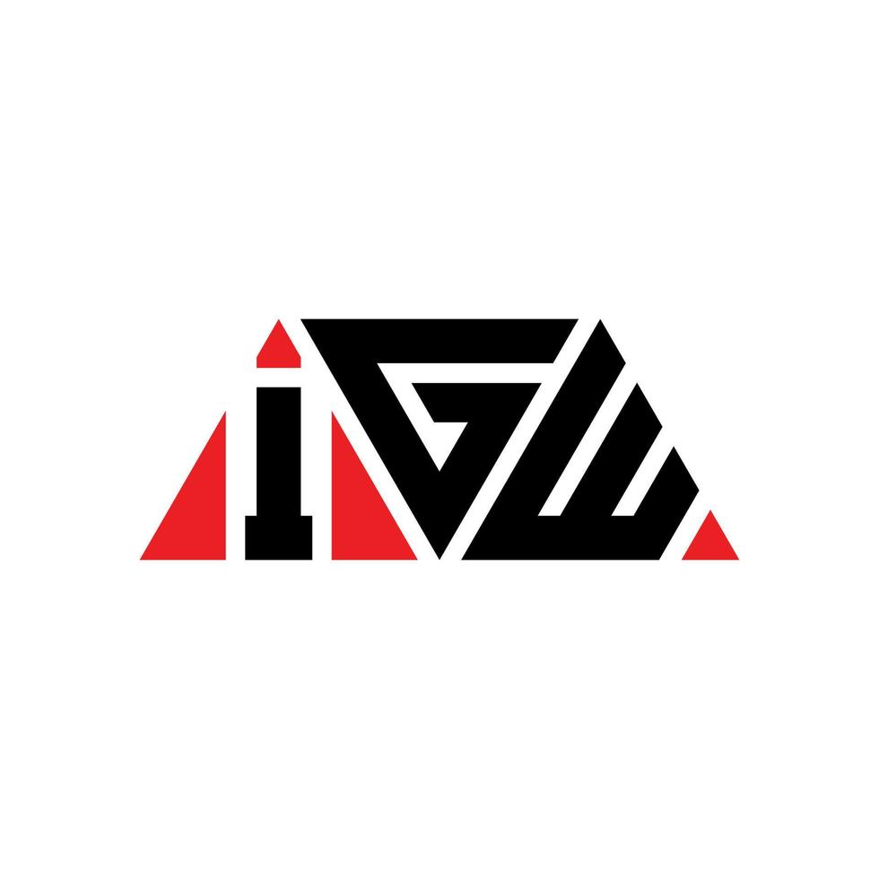 igw driehoek brief logo ontwerp met driehoekige vorm. igw driehoek logo ontwerp monogram. igw driehoek vector logo sjabloon met rode kleur. igw driehoekig logo eenvoudig, elegant en luxueus logo. igw
