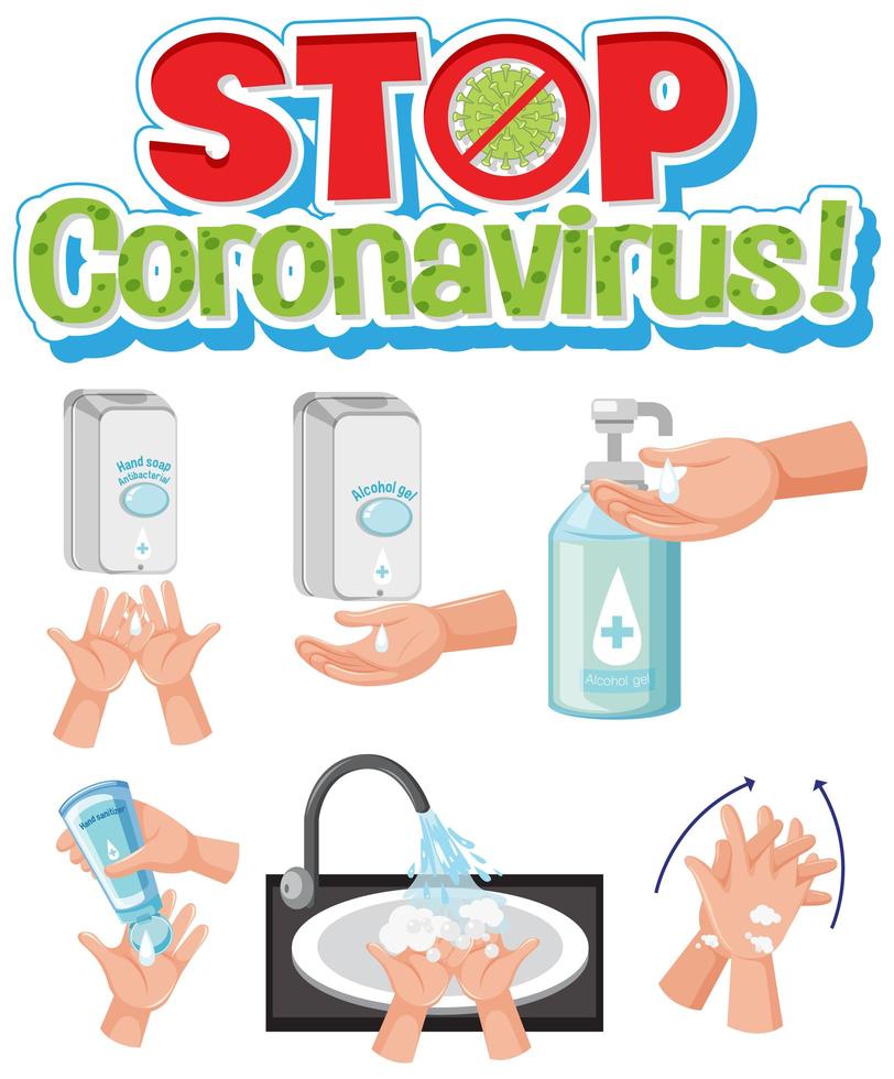 stop coronavirus overhandigen wasset vector