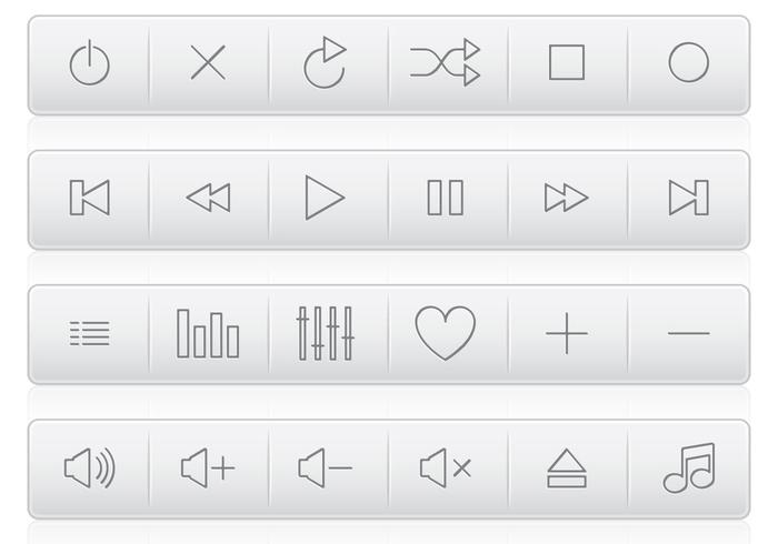 Plastic Media Knoppen vector