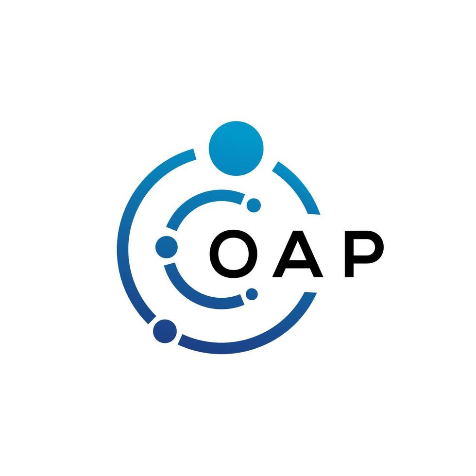 oap brief technologie logo ontwerp op witte achtergrond. oap creatieve initialen letter it logo concept. oap brief ontwerp. vector