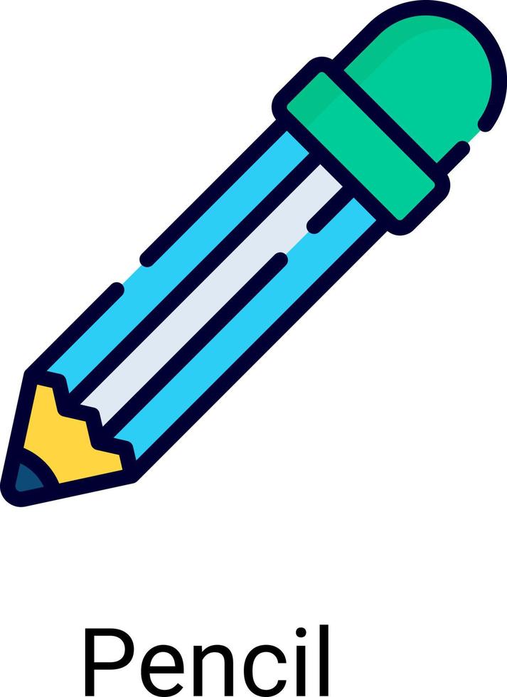 potlood kleur lijn pictogram geïsoleerd op een witte achtergrond vector