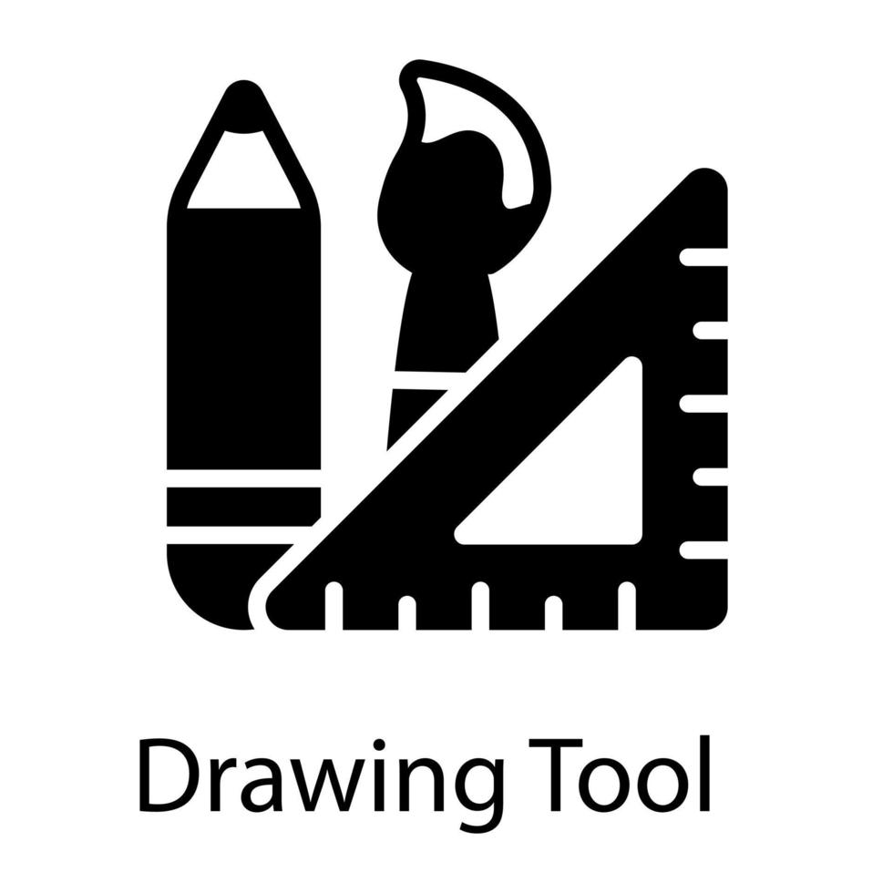 tekengereedschap glyph pictogram geïsoleerd op een witte achtergrond vector