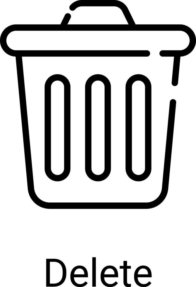 prullenbak lijn pictogram geïsoleerd op een witte achtergrond vector