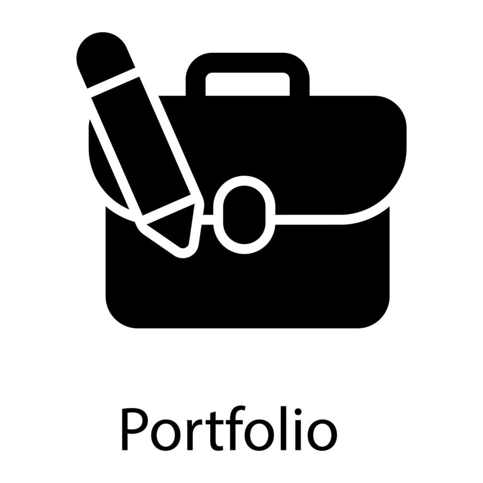 portfolio glyph pictogram geïsoleerd op een witte achtergrond vector