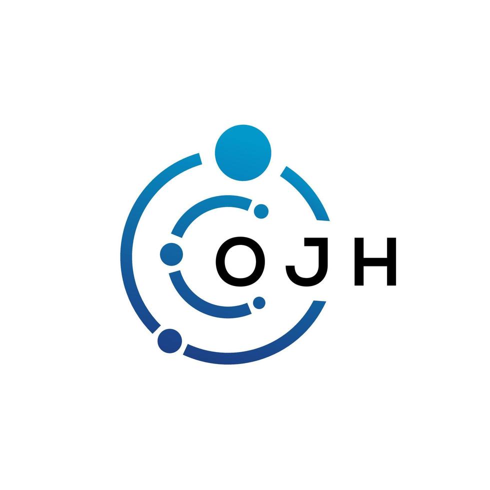 ojh brief technologie logo ontwerp op witte achtergrond. ojh creatieve initialen letter it logo concept. ojh brief ontwerp. vector