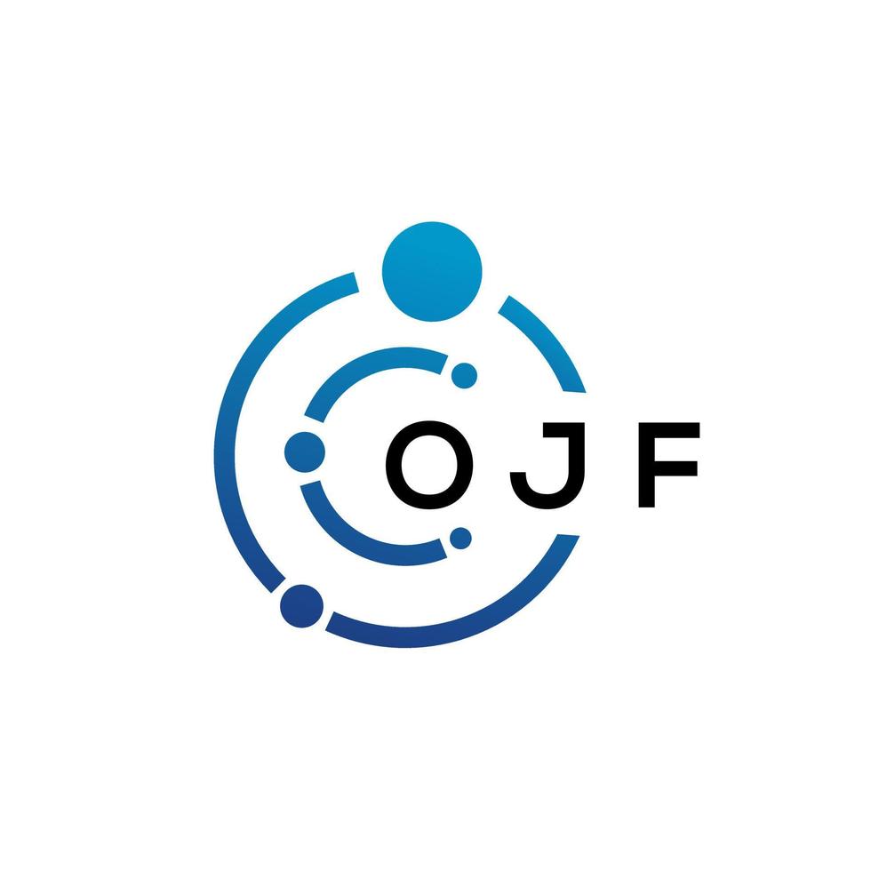 PB brief technologie logo ontwerp op witte achtergrond. ojf creatieve initialen letter it logo concept. ojf brief ontwerp. vector