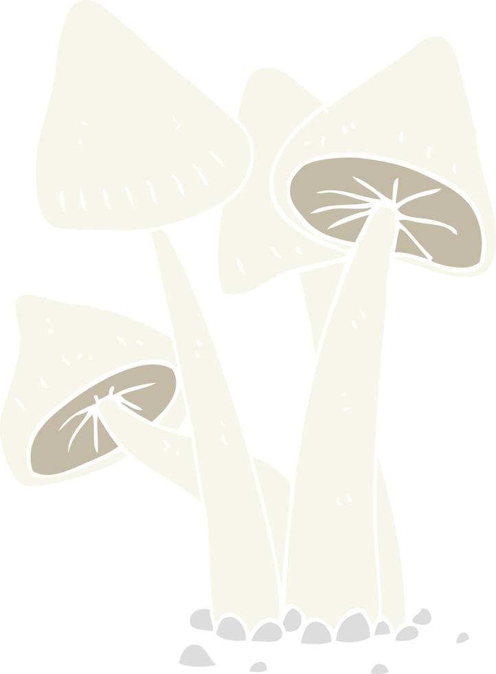 egale kleurenillustratie van een cartoonpaddestoelen vector