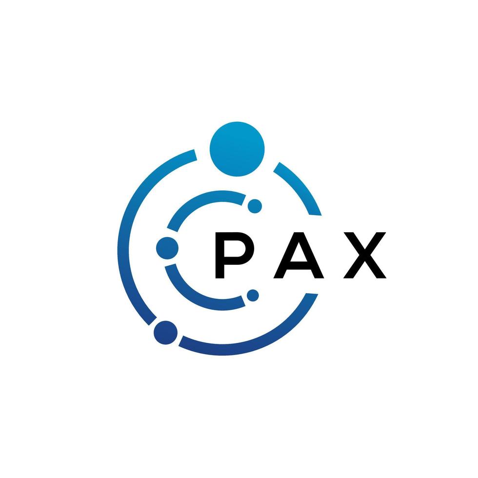 pax brief technologie logo ontwerp op witte achtergrond. pax creatieve initialen letter it logo concept. pax brief ontwerp. vector