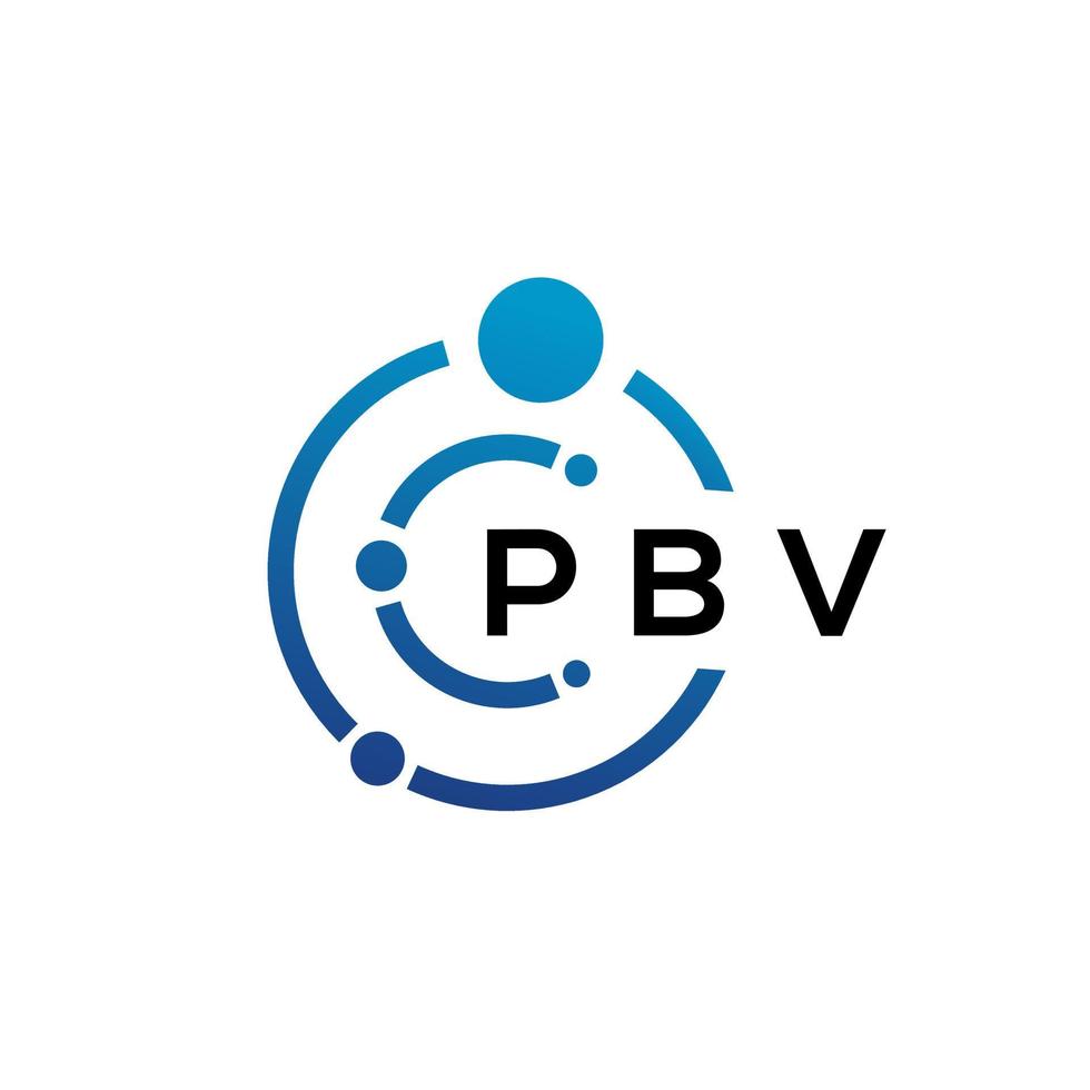 pbv brief technologie logo ontwerp op witte achtergrond. pbv creatieve initialen letter it logo concept. pbv brief ontwerp. vector