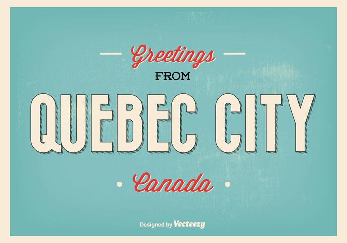 Retro Quebec City Greeting Illustratie vector