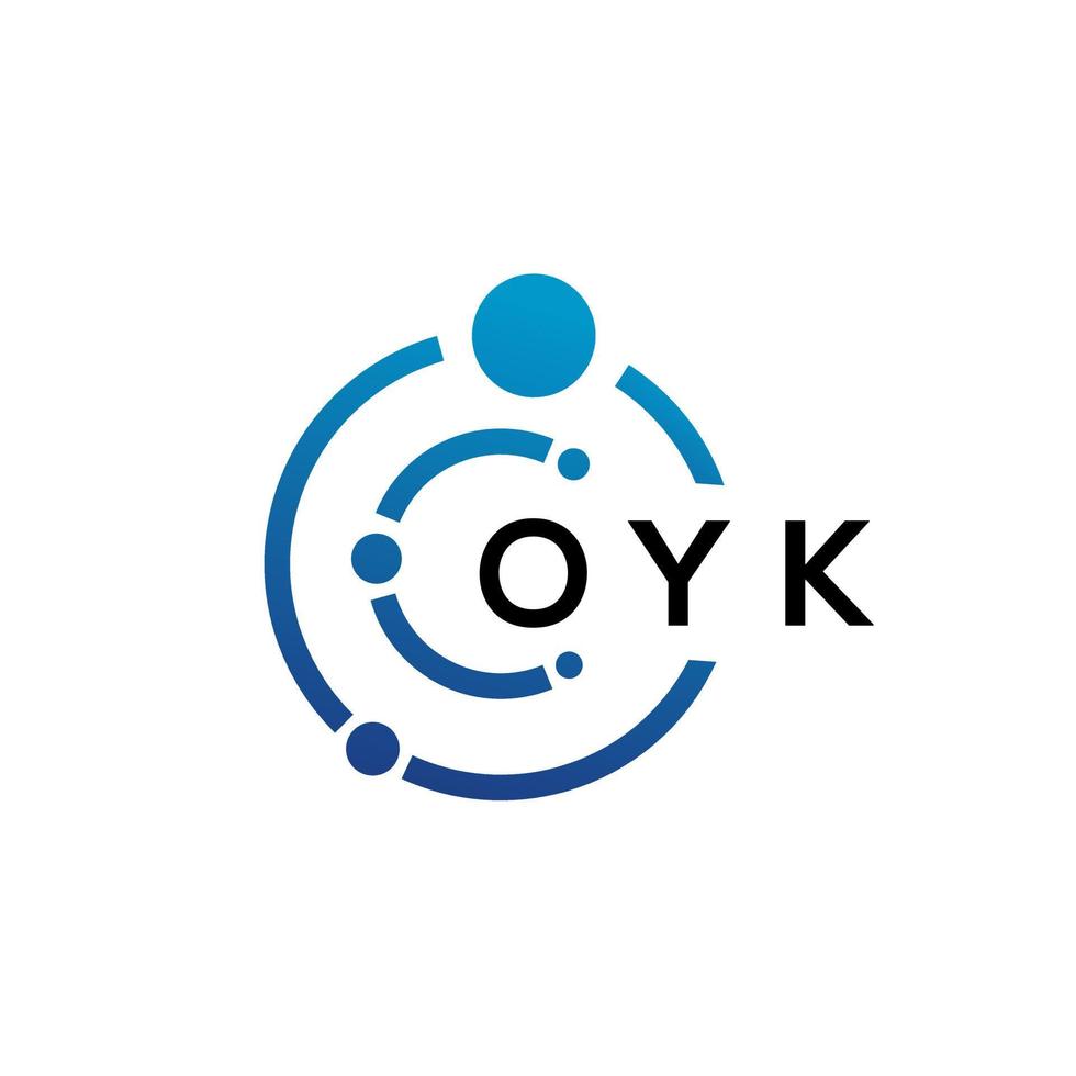 OIK brief technologie logo ontwerp op witte achtergrond. oyk creatieve initialen letter it logo concept. oik brief ontwerp. vector