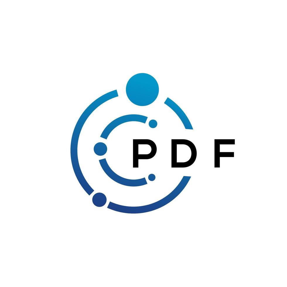 Pdf brief technologie logo ontwerp op witte achtergrond. pdf creatieve initialen letter it logo concept. pdf-brief ontwerp. vector