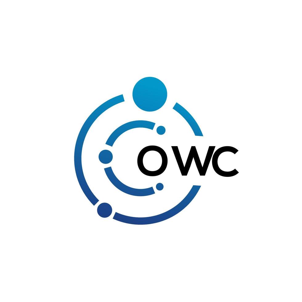 OWC brief technologie logo ontwerp op witte achtergrond. owc creatieve initialen letter it logo concept. owc brief ontwerp. vector