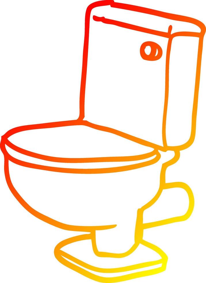 warme gradiënt lijntekening cartoon gouden toilet vector