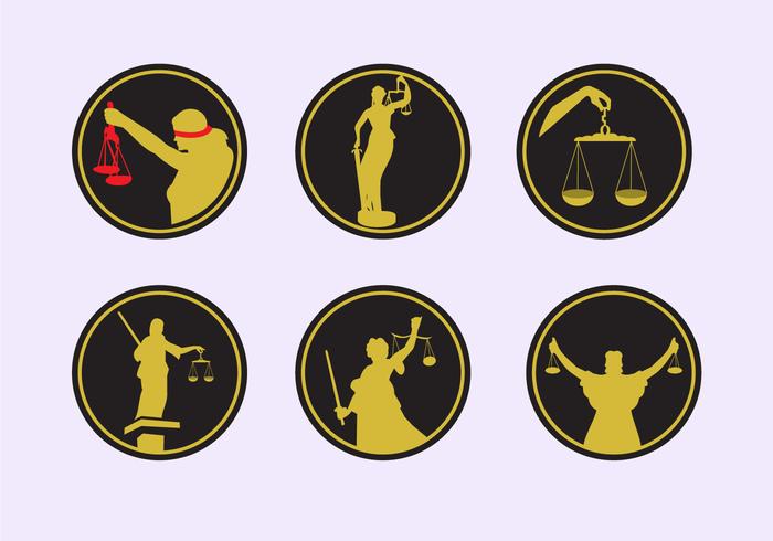 Lady justice icons vector