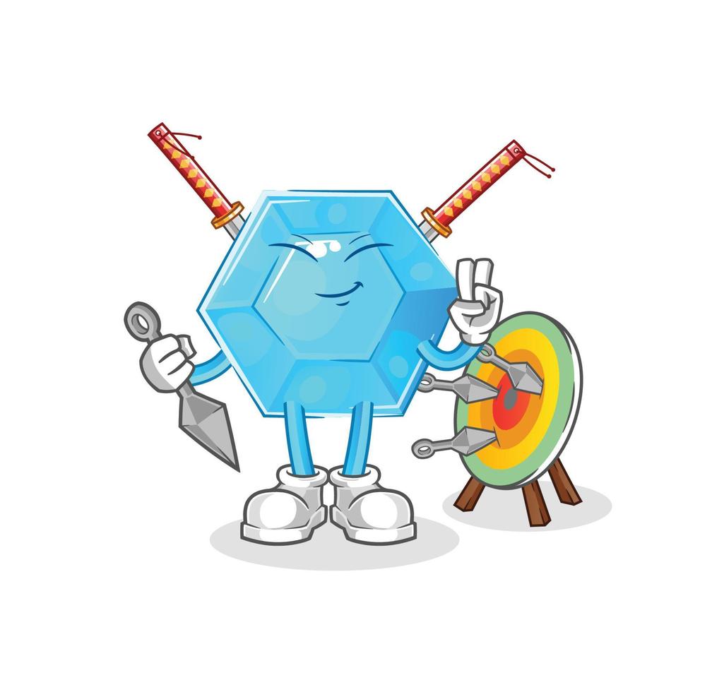 blauwe diamant mascotte vector