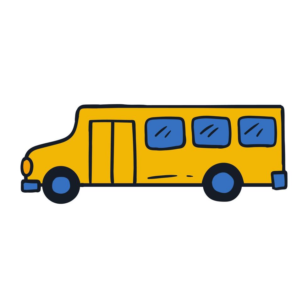 schoolbus pictogram element met handgetekende stijl vector