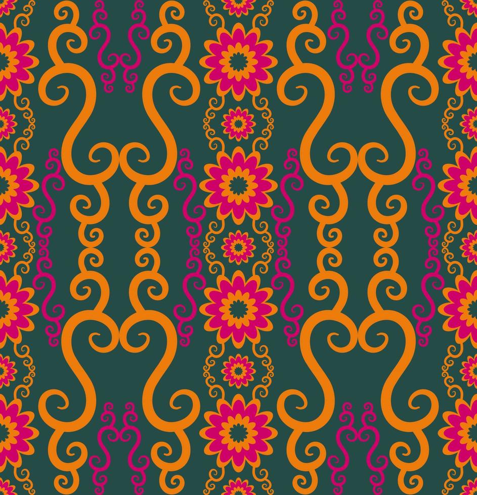 borduurwerk kleurrijke etnische bloemvorm naadloze patroon achtergrond. gebruik voor stof, textiel, interieurdecoratie-elementen, stoffering, verpakking. vector