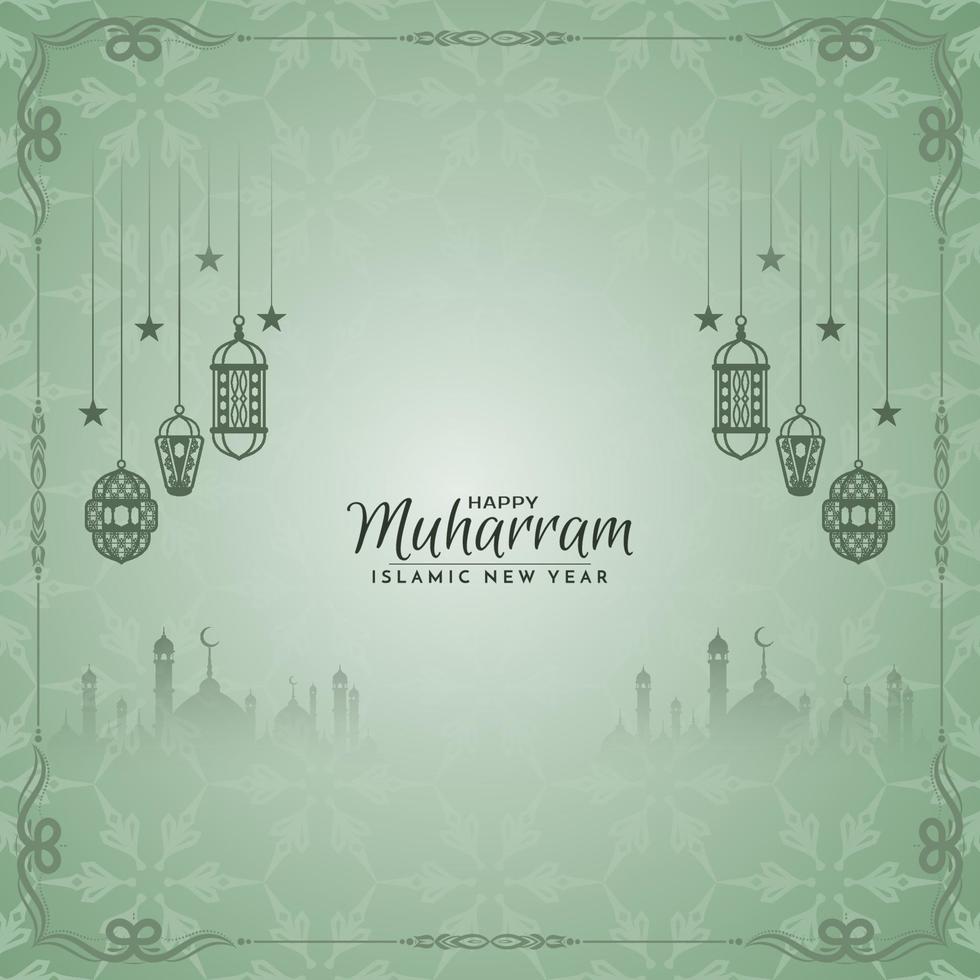 religieus gelukkig muharram-festival en islamitische nieuwjaarsachtergrond vector