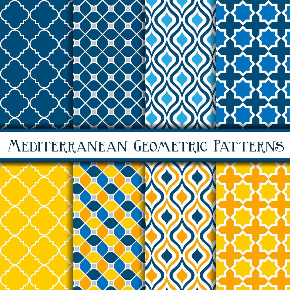 verzameling mediterrane geometrische patronen vector