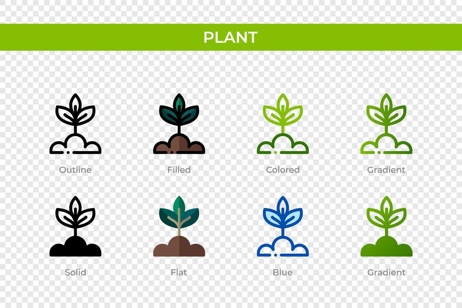 plant icoon in verschillende stijl. plant vector iconen ontworpen in omtrek, effen, gekleurd, gevuld, verloop en vlakke stijl. symbool, logo afbeelding. vector illustratie