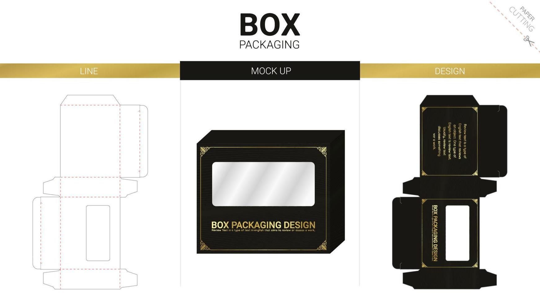 doosverpakking en mockup gestanste sjabloon vector