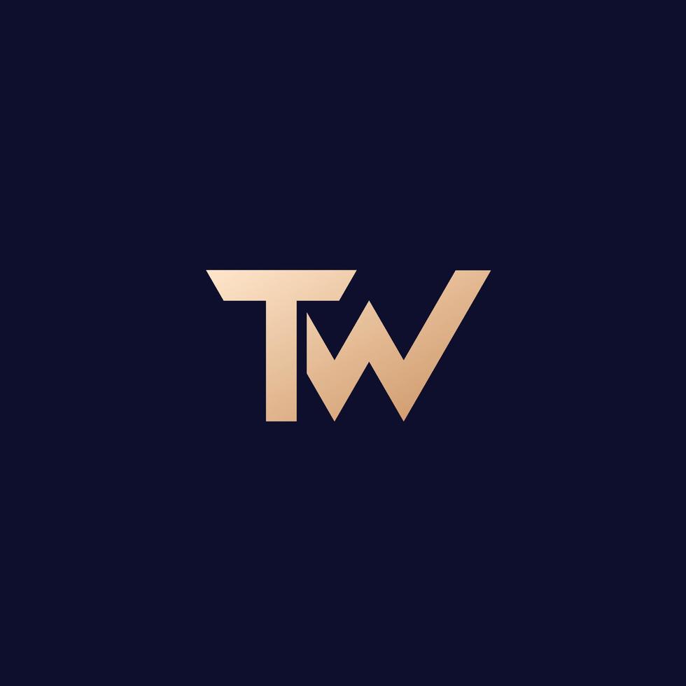 tw brieven logo ontwerp, vector