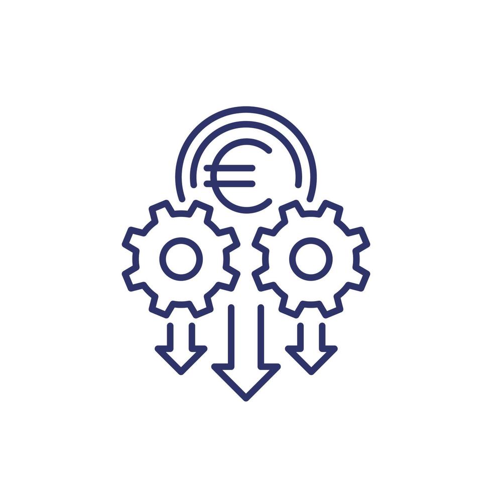 cashflow, geldbeheerlijnpictogram met euro vector