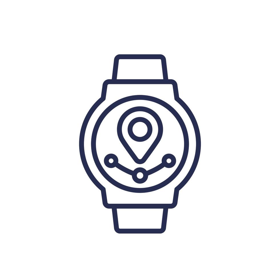 gps horloge icoon, lijn vector