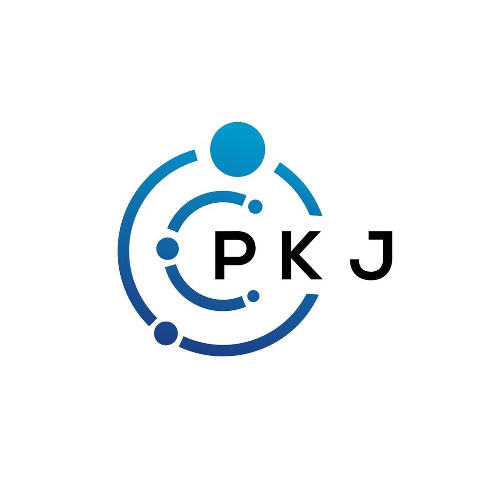 pkj brief technologie logo ontwerp op witte achtergrond. pkj creatieve initialen letter it logo concept. pkj brief ontwerp. vector