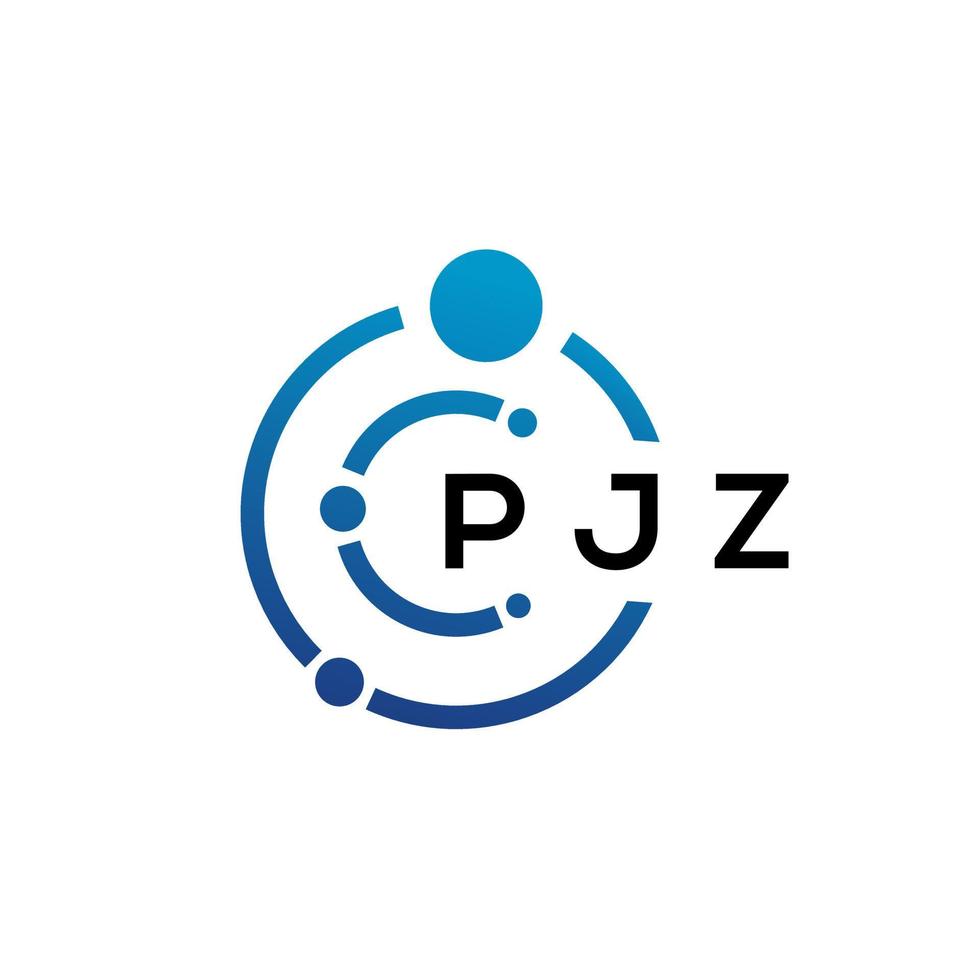 pjz brief technologie logo ontwerp op witte achtergrond. pjz creatieve initialen letter it logo concept. pjz brief ontwerp. vector