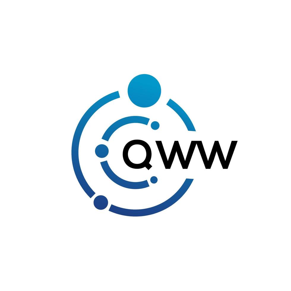 qww brief technologie logo ontwerp op witte achtergrond. qww creatieve initialen letter it logo concept. qww brief ontwerp. vector