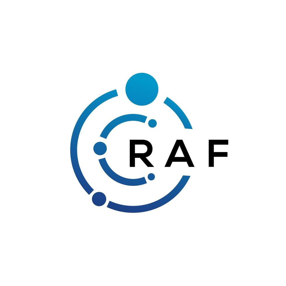 raf brief technologie logo ontwerp op witte achtergrond. raf creatieve initialen letter it logo concept. raf brief ontwerp. vector