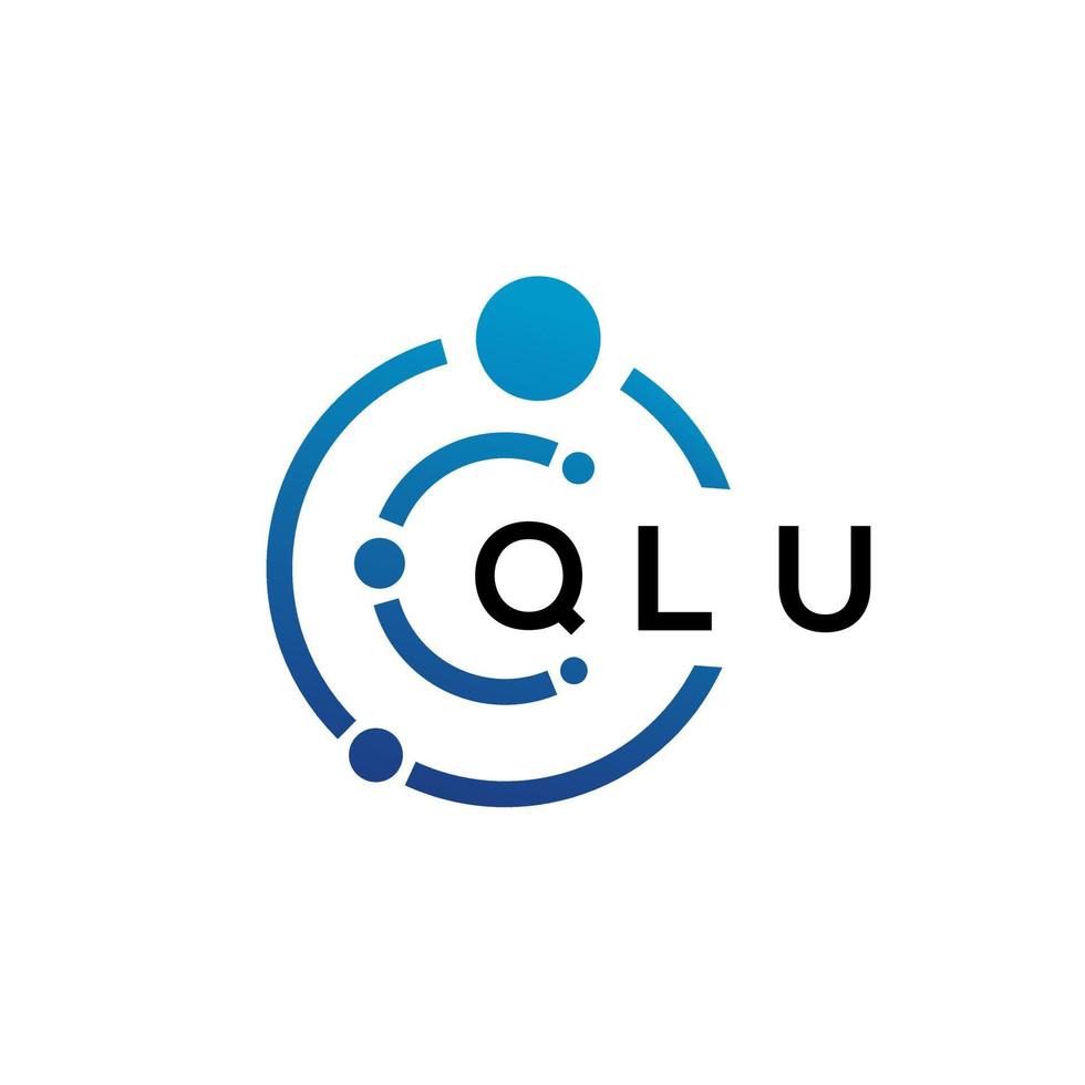 Qlu brief technologie logo ontwerp op witte achtergrond. qlu creatieve initialen letter it logo concept. qlu-briefontwerp. vector