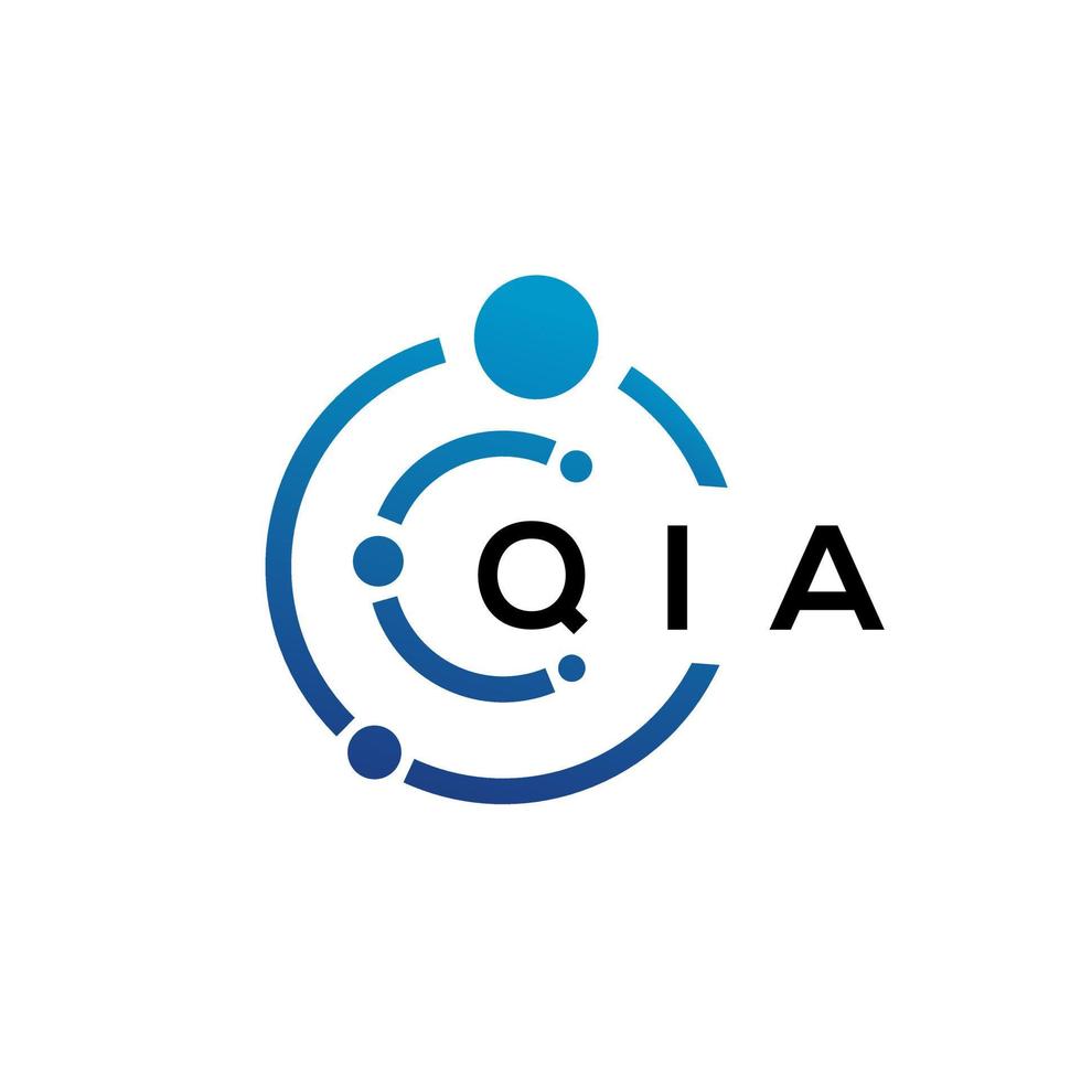 Qia brief technologie logo ontwerp op witte achtergrond. qia creatieve initialen letter it logo concept. qia-briefontwerp. vector