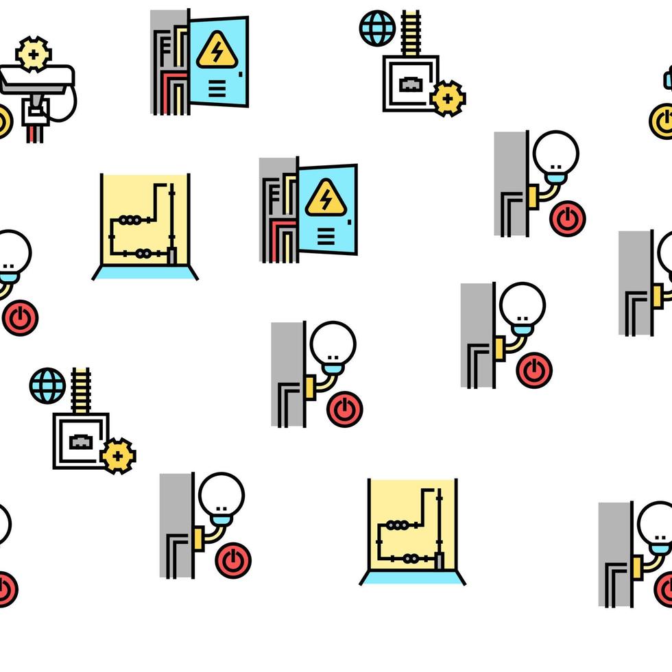 elektrische installatie gereedschap pictogrammen instellen vector