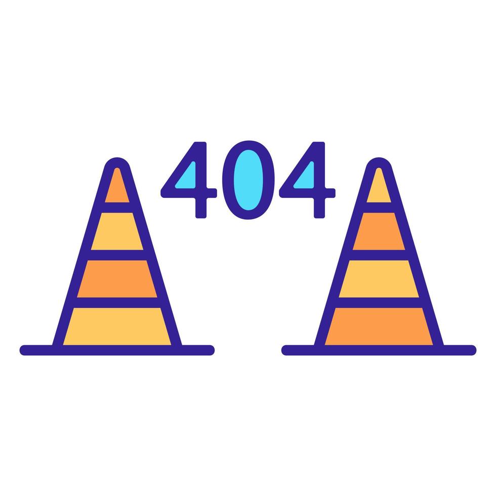 fout 404 vectorpictogram. geïsoleerde contour symbool illustratie vector