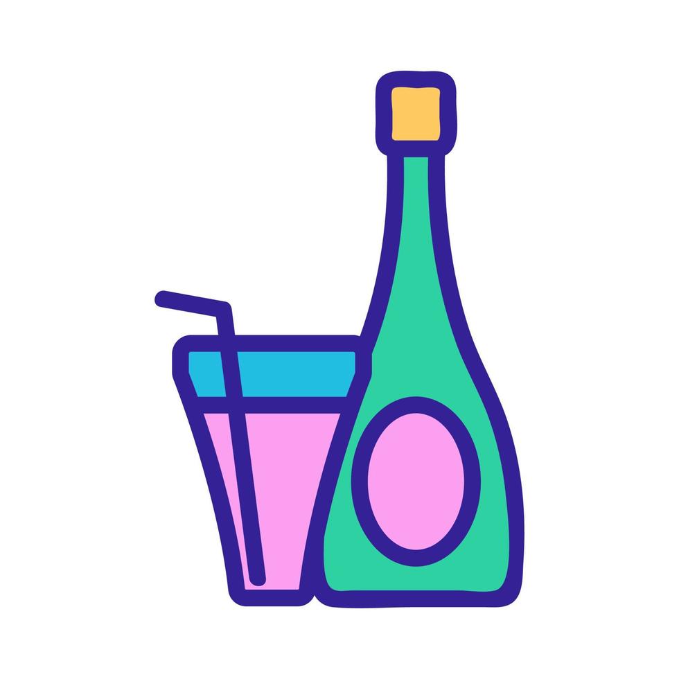 wijnfles glas pictogram vector overzicht illustratie