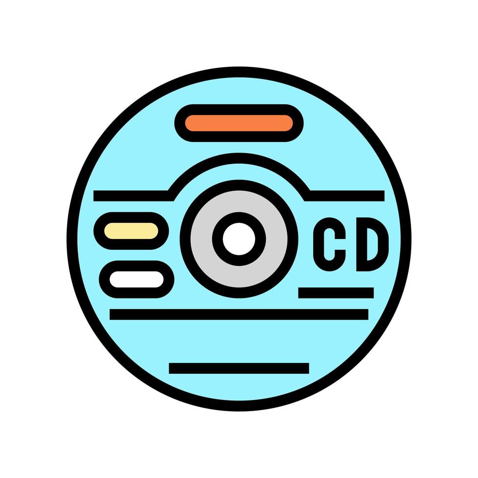 cd compact disc kleur pictogram vectorillustratie vector