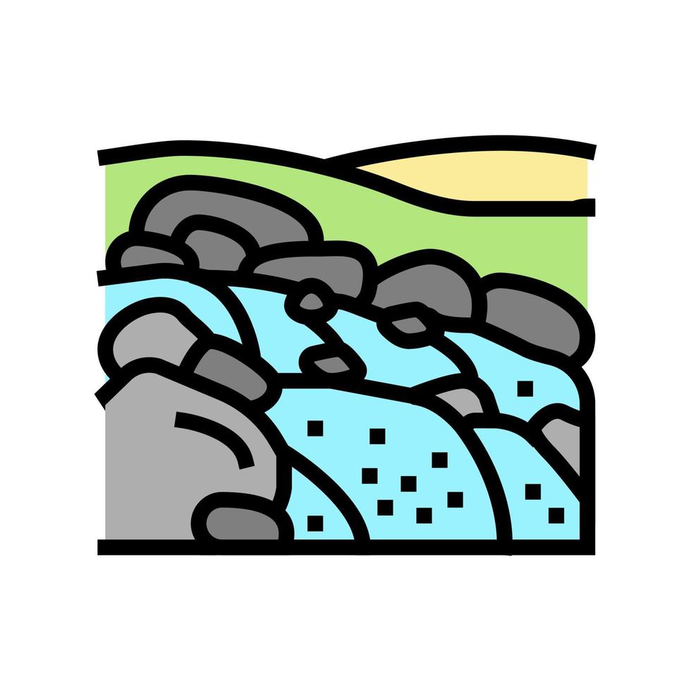 stroomversnelling rivier kleur pictogram vectorillustratie vector