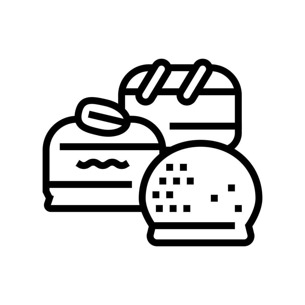 snoep chocolade lijn pictogram vectorillustratie vector