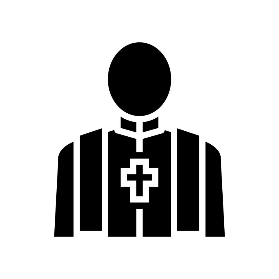 priester pastor glyph pictogram vector geïsoleerde illustratie