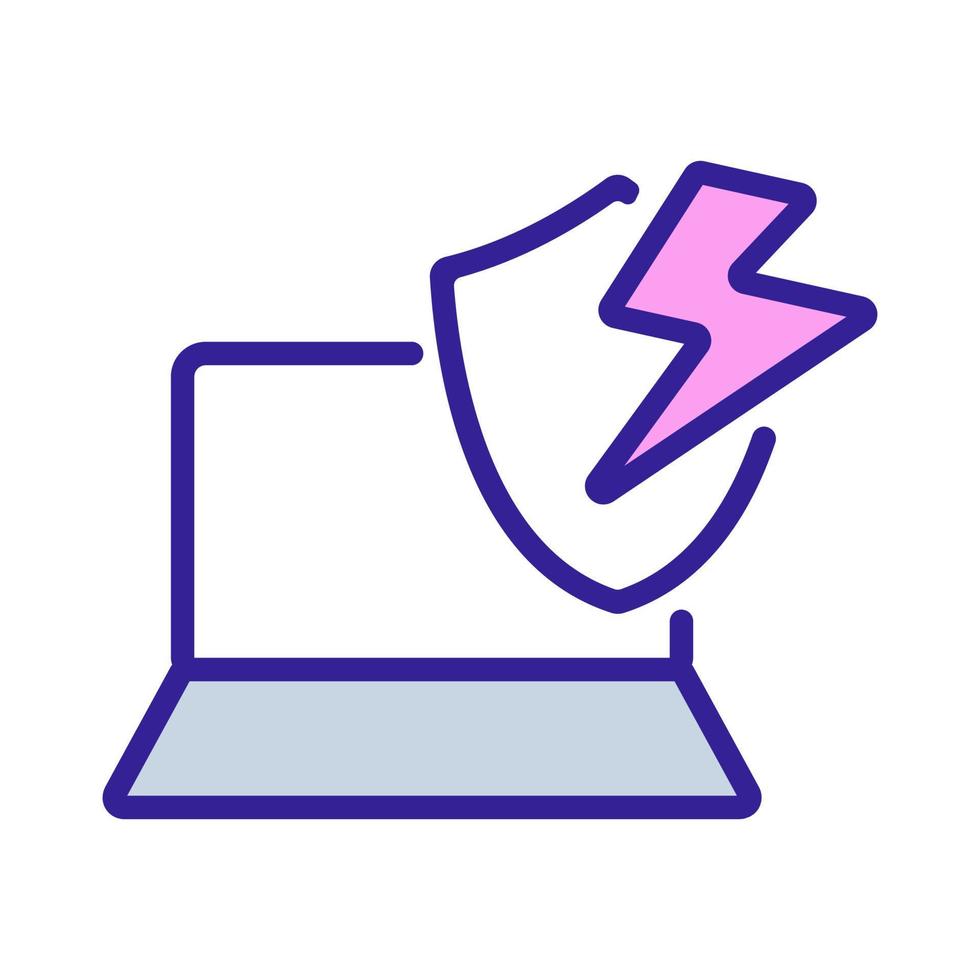 bliksemsnelle laptop bescherming pictogram vector overzicht illustratie