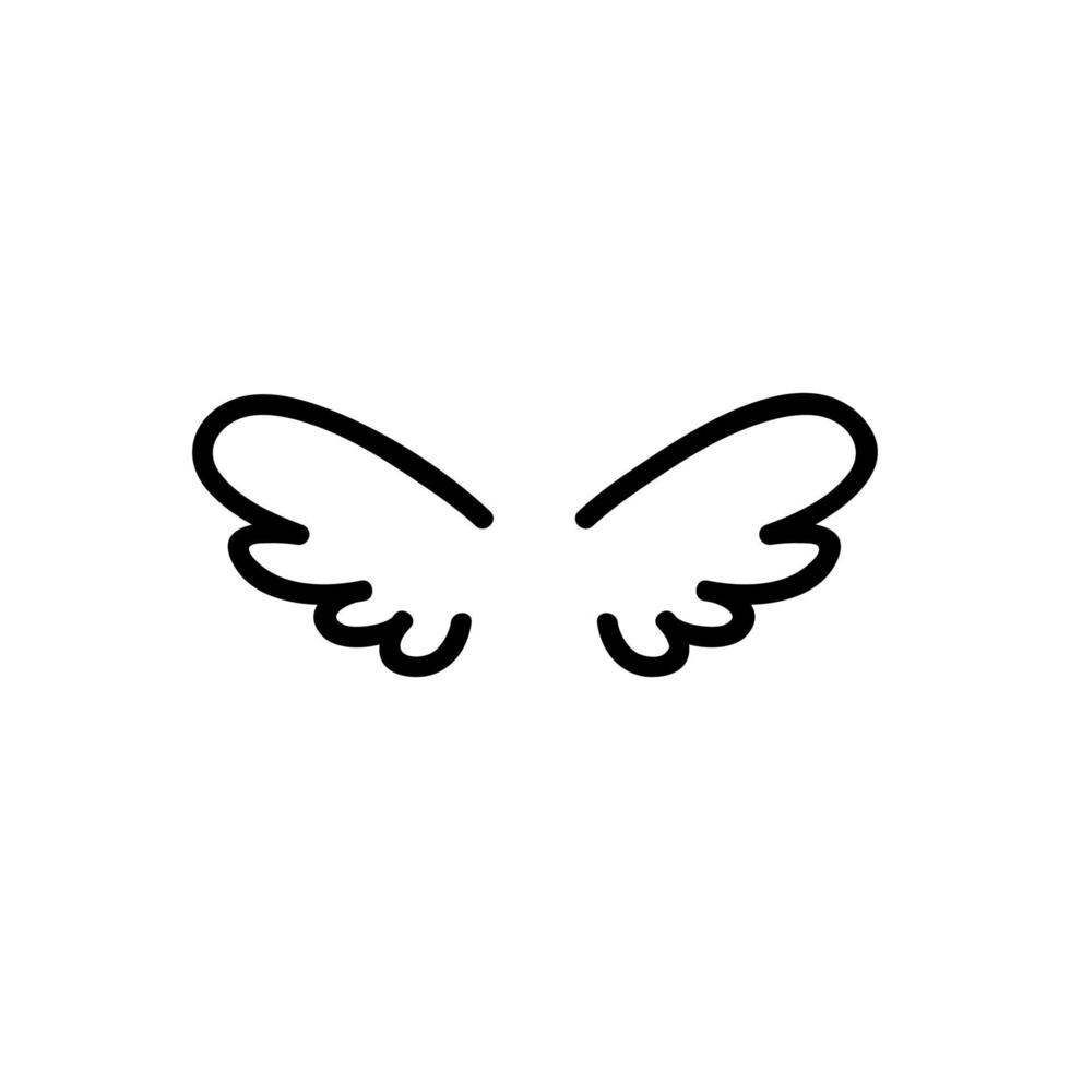 vleugels van de engel pictogram vector. geïsoleerde contour symbool illustratie vector