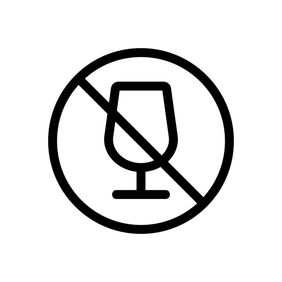 alcohol is verboden vector icoon. geïsoleerde contour symbool illustratie