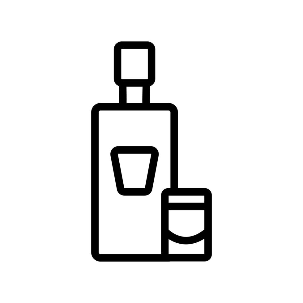 wodka fles glas pictogram vector overzicht illustratie